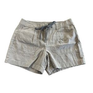 Lands End Womens Sand Colored Casual Shorts Sz 8Linen Blend​​​​